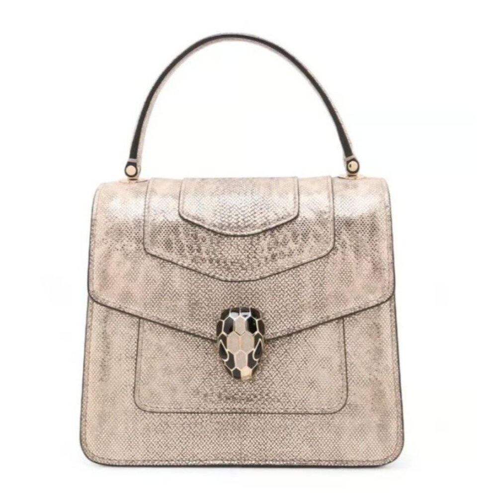 B-34. Bvlgari Serpenti Forever Top Handle Bag Beige